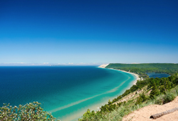 Scenic view of Sleeping Bear Dunes
